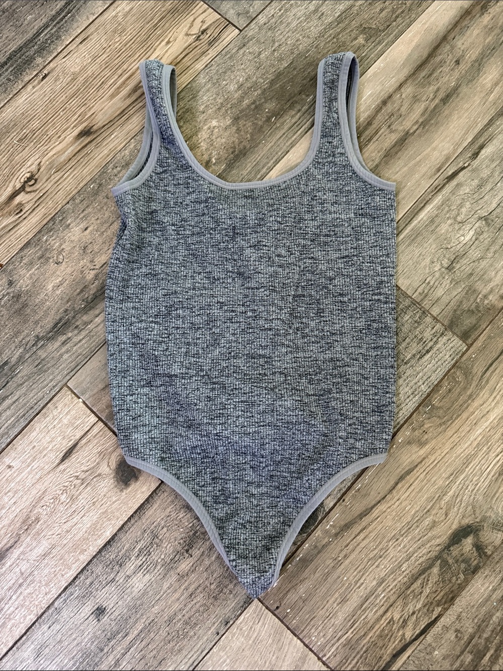 Colsie Gray Ribbed Bodysuit